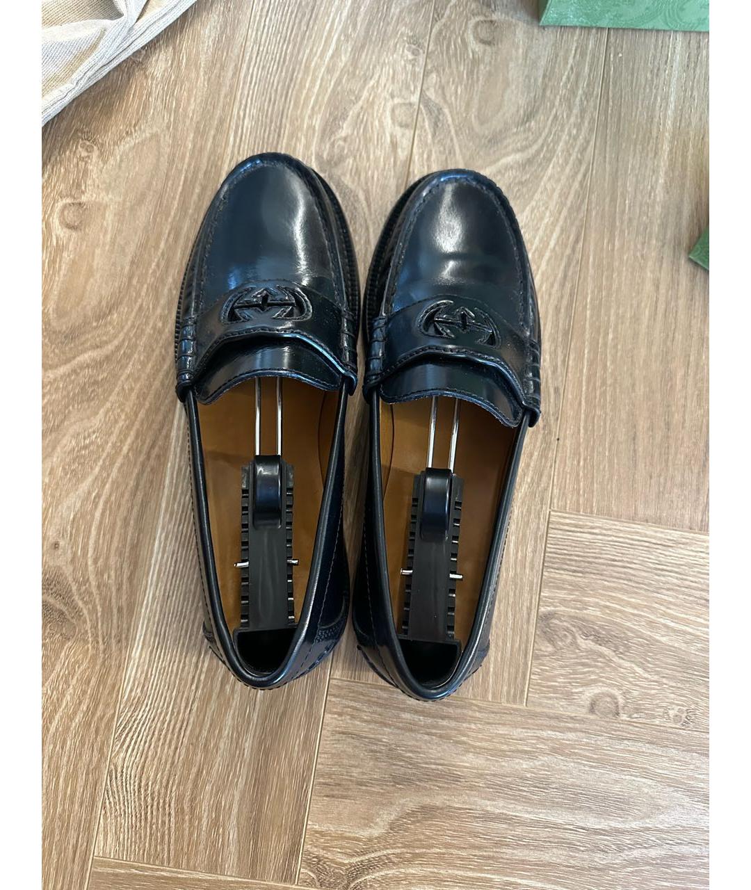 GUCCI Черные кожаные лоферы, фото 3