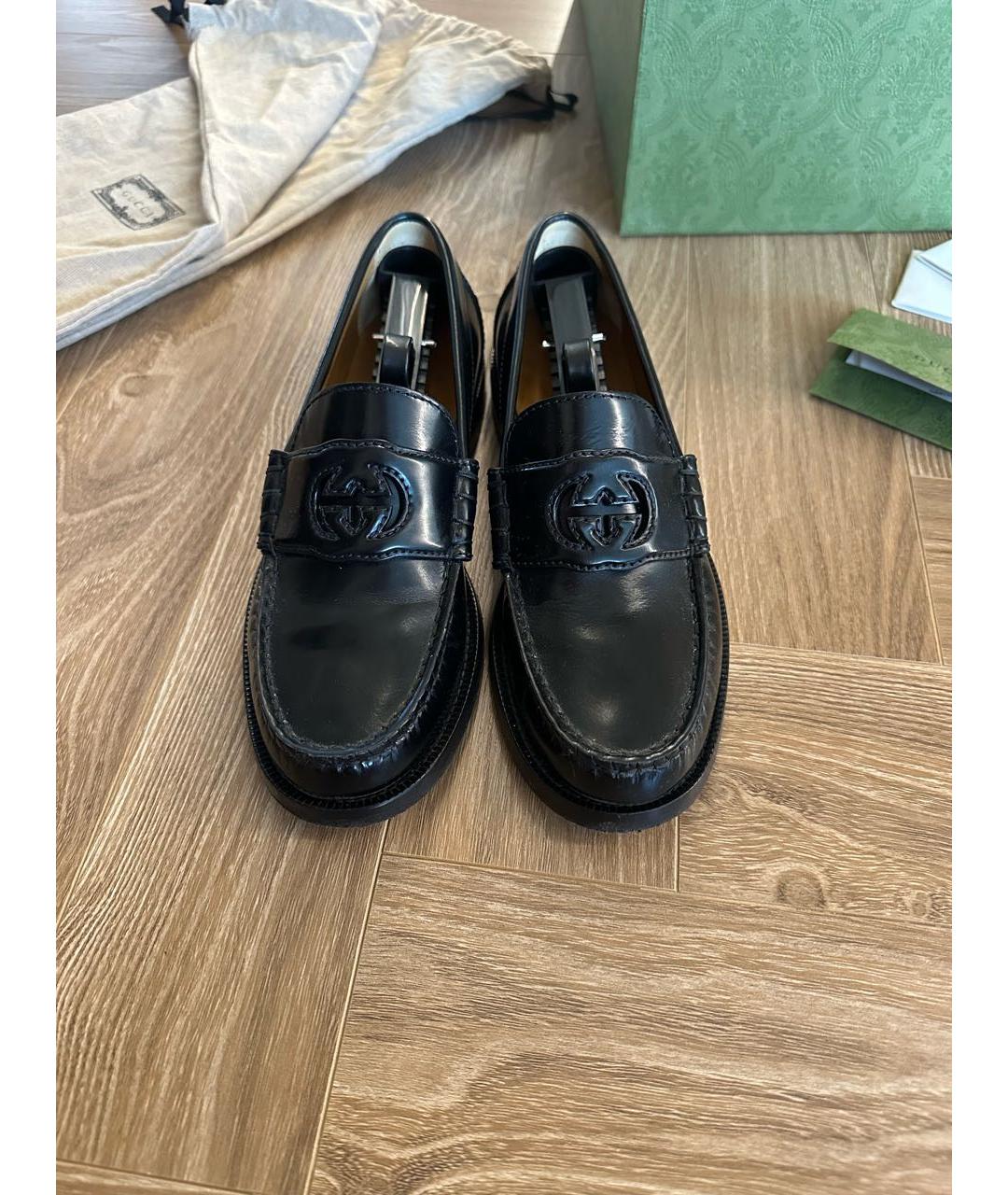 GUCCI Черные кожаные лоферы, фото 2