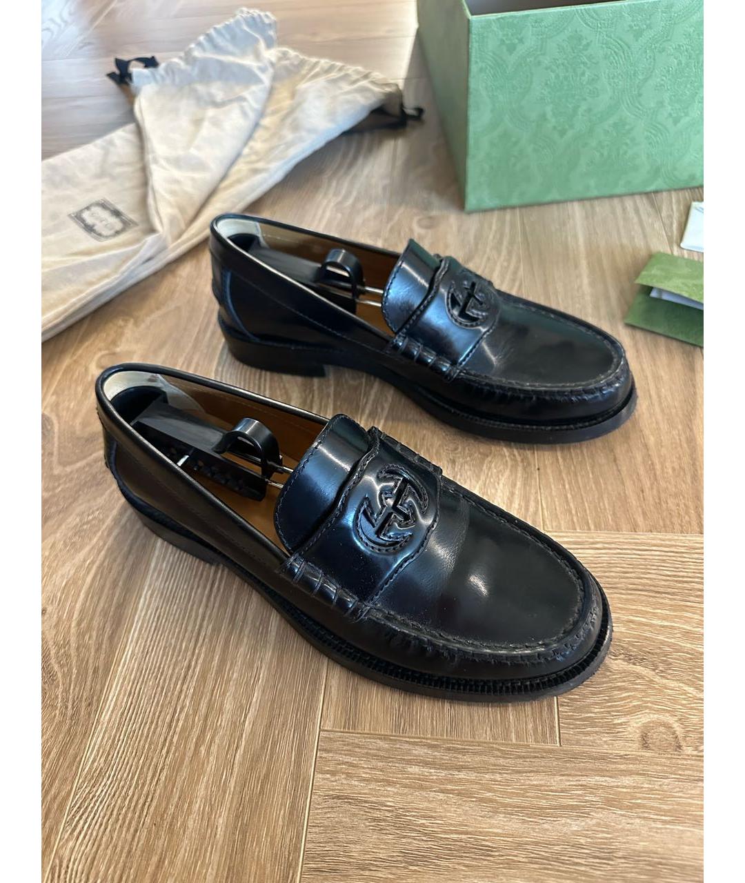 GUCCI Черные кожаные лоферы, фото 7