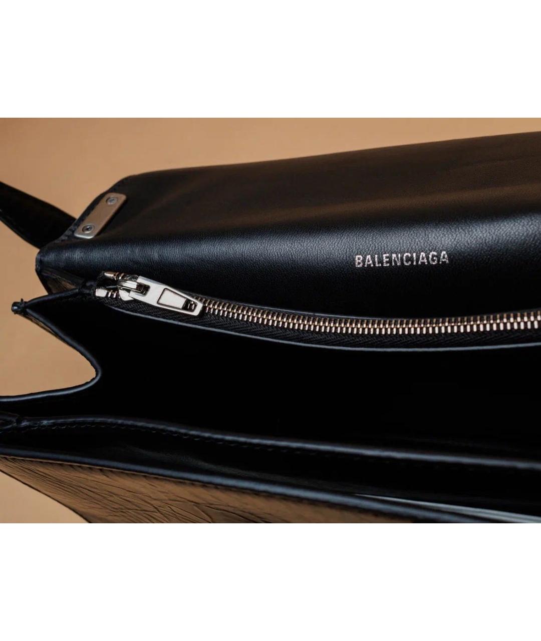BALENCIAGA Черная кожаная сумка через плечо, фото 6