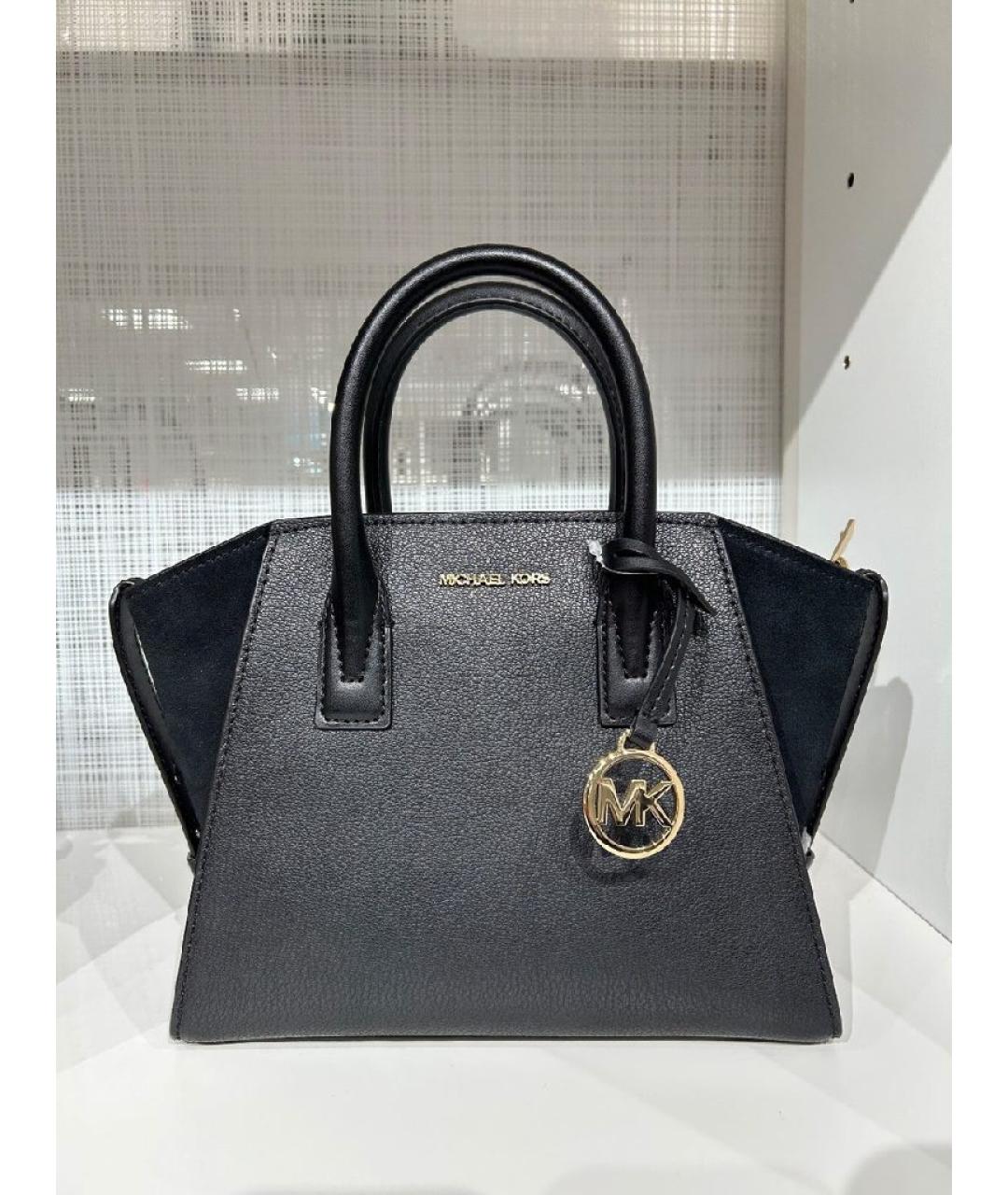 MICHAEL KORS Черная кожаная сумка с короткими ручками, фото 4