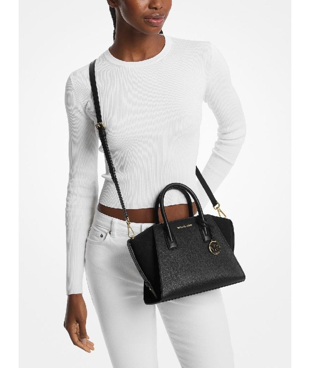 MICHAEL KORS Черная кожаная сумка с короткими ручками, фото 5