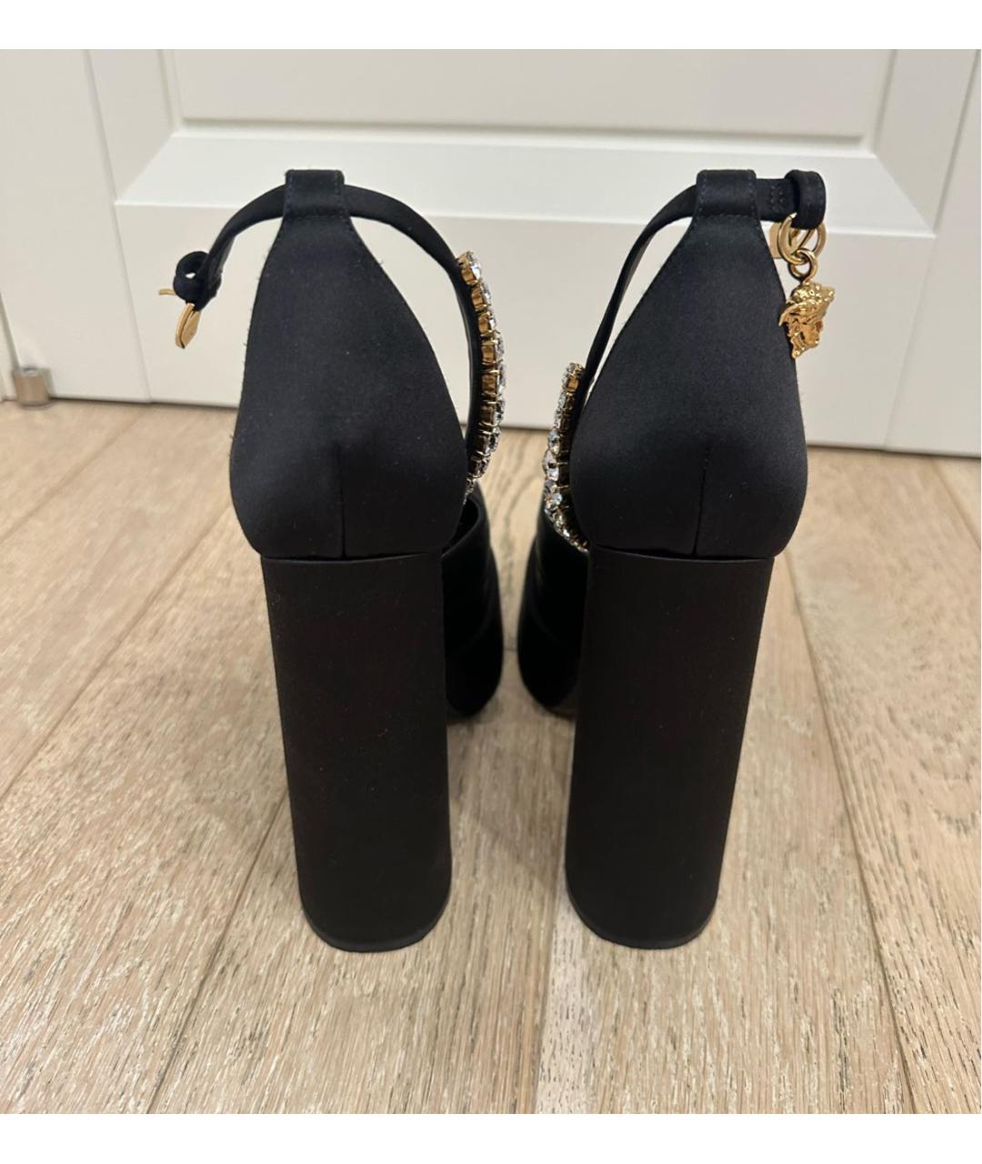 VERSACE Черные текстильные туфли, фото 4