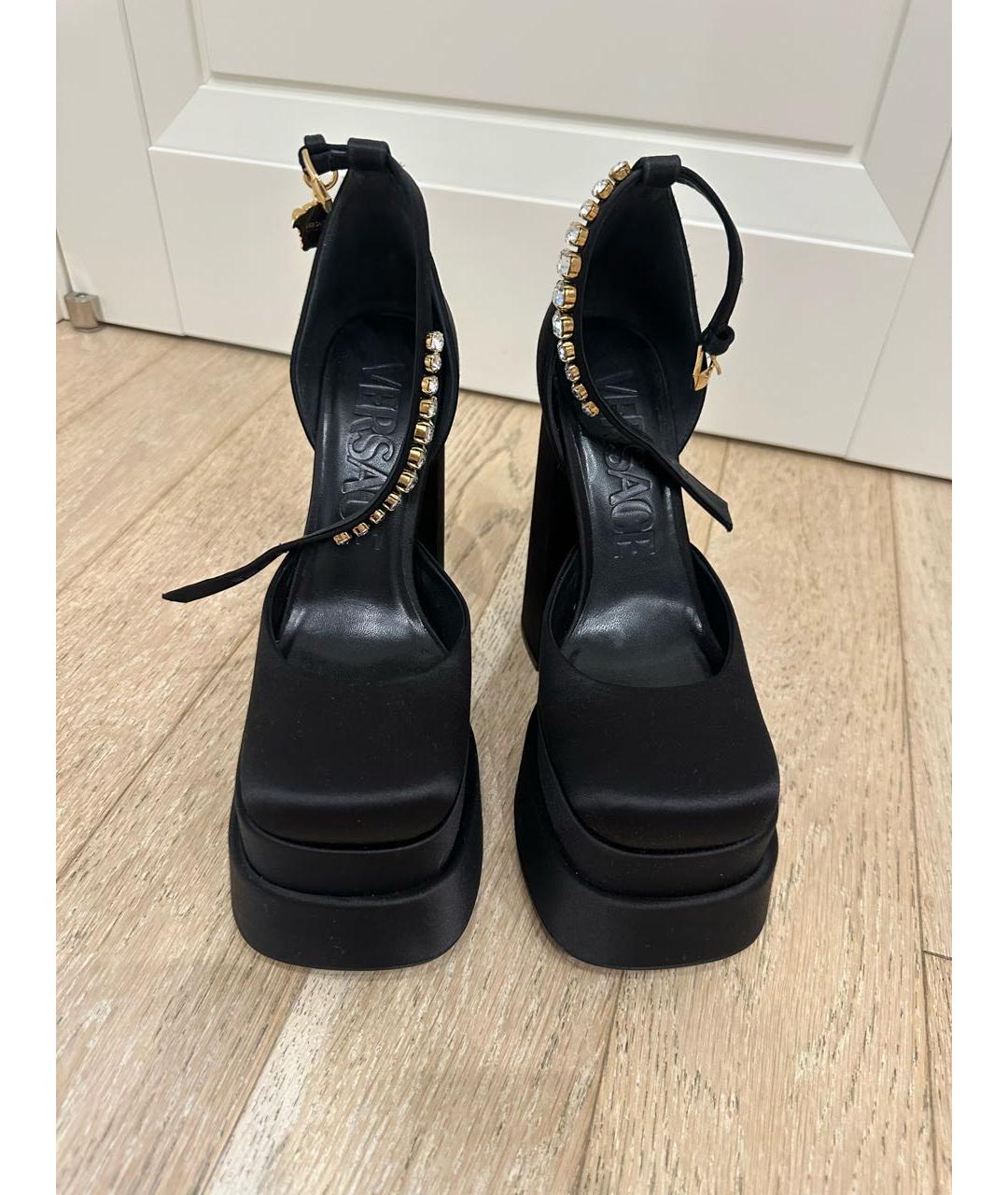 VERSACE Черные текстильные туфли, фото 3