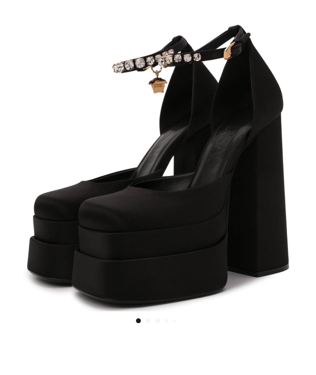VERSACE Черные текстильные туфли, фото 2