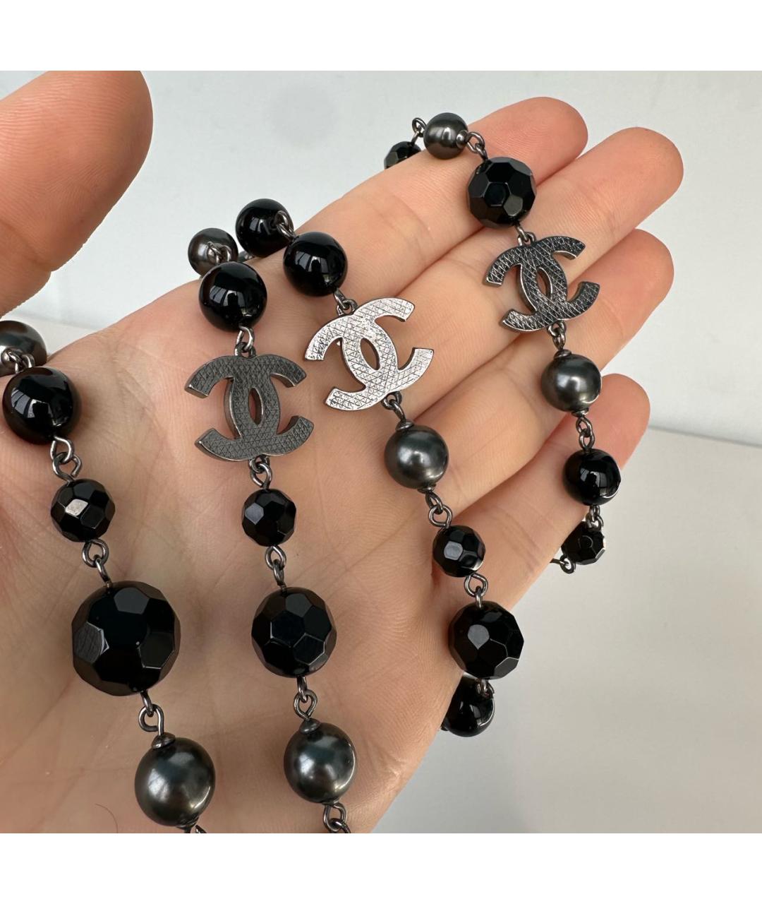 CHANEL Черное металлическое колье, фото 5