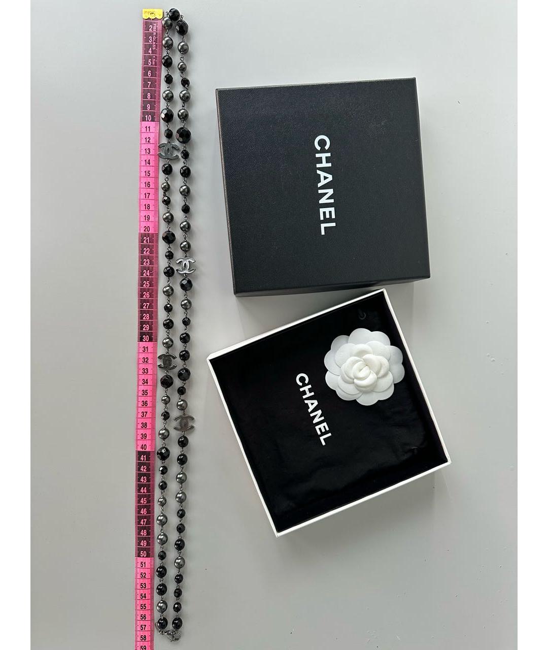 CHANEL Черное металлическое колье, фото 8
