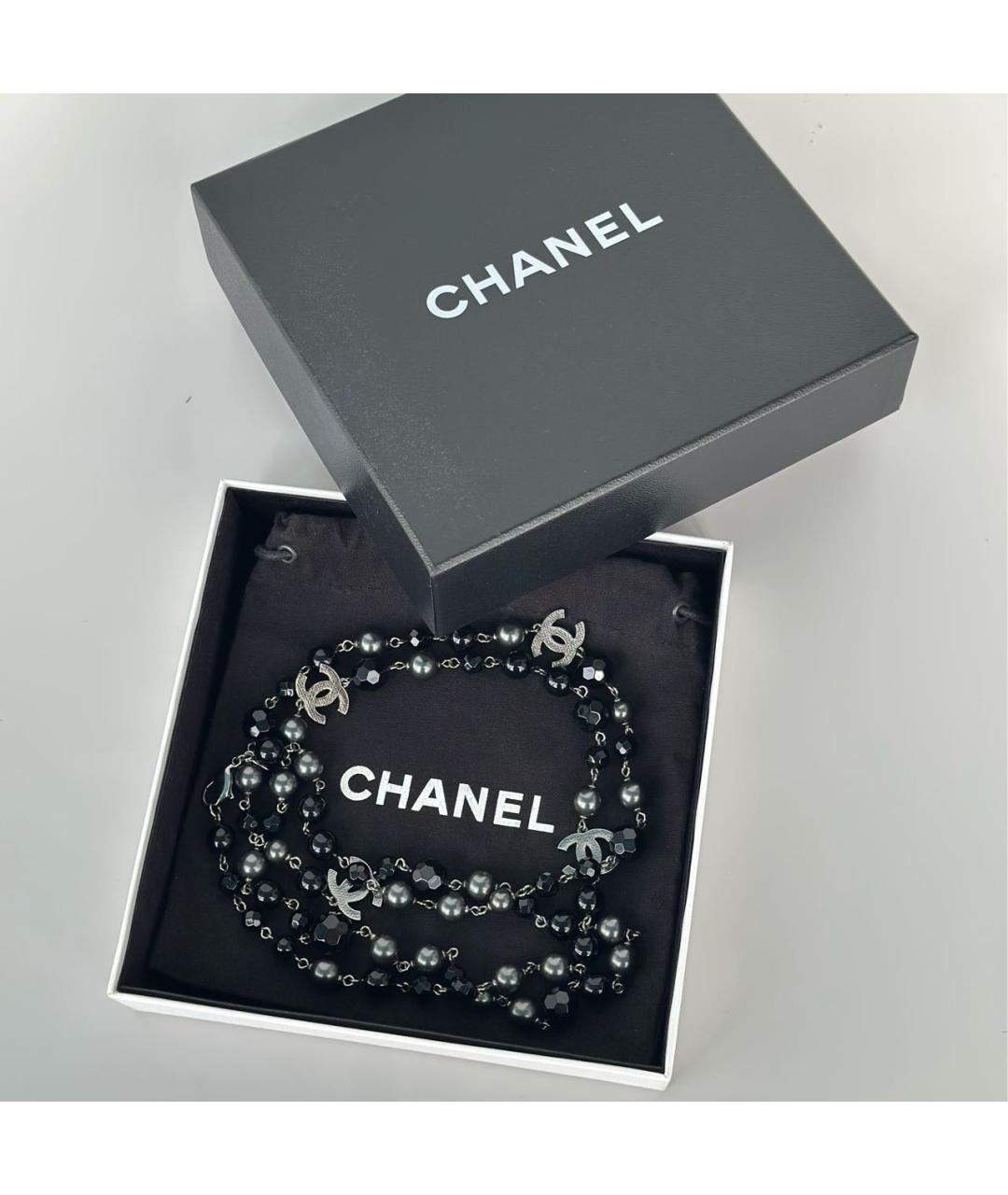 CHANEL Черное металлическое колье, фото 4