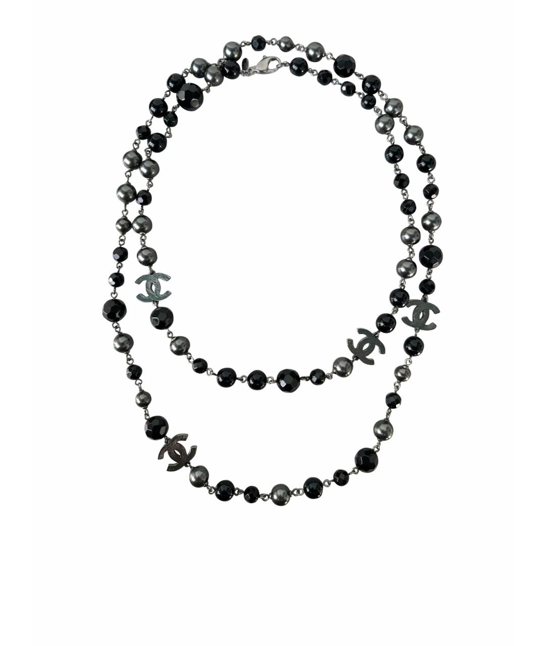 CHANEL Черное металлическое колье, фото 1