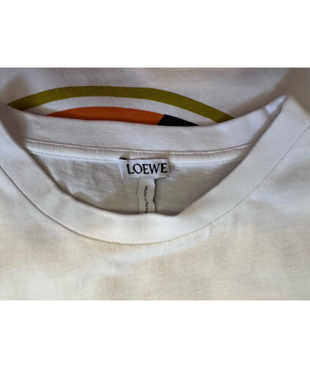 LOEWE Белая хлопковая футболка, фото 3