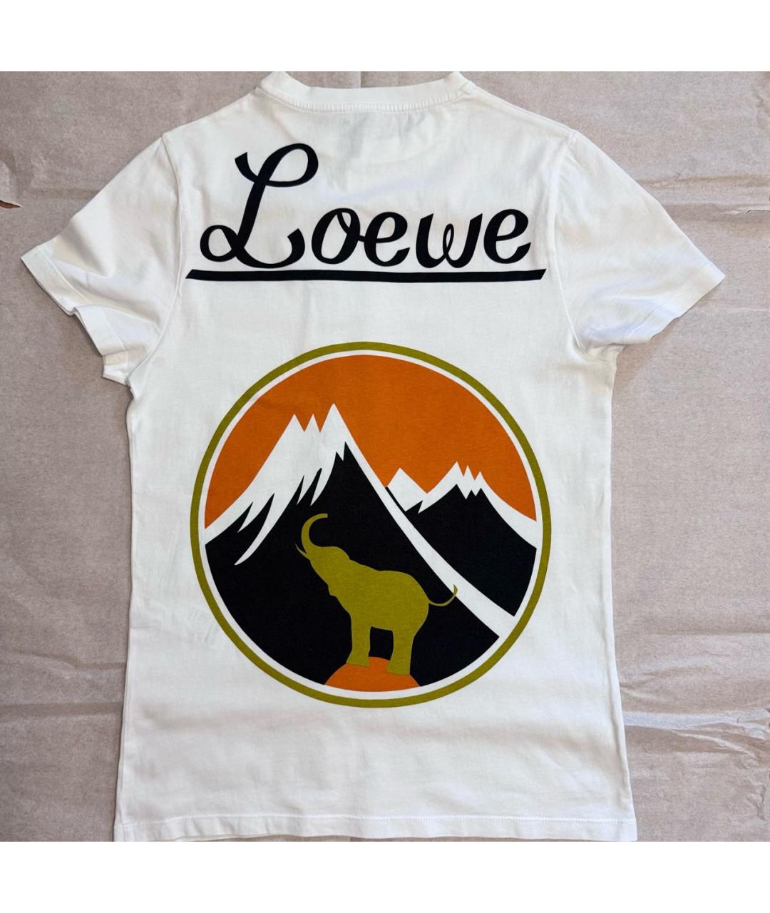 LOEWE Белая хлопковая футболка, фото 2