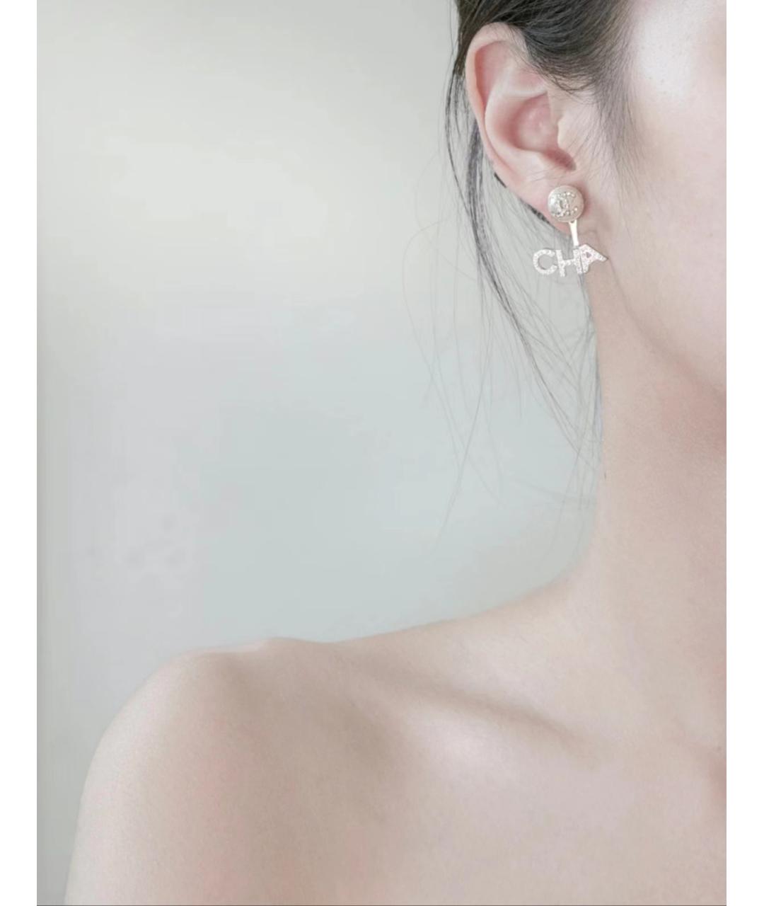 CHANEL Белые серьги, фото 7