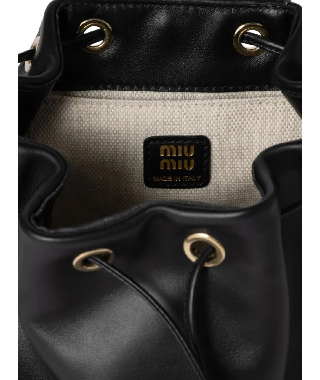 MIU MIU Черный кожаный рюкзак, фото 5