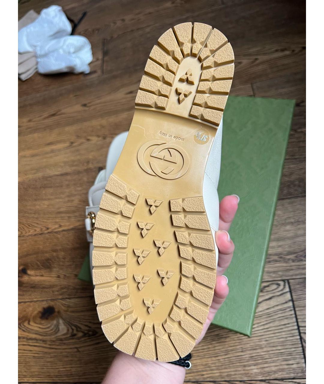 GUCCI Белые кожаные мюли, фото 4