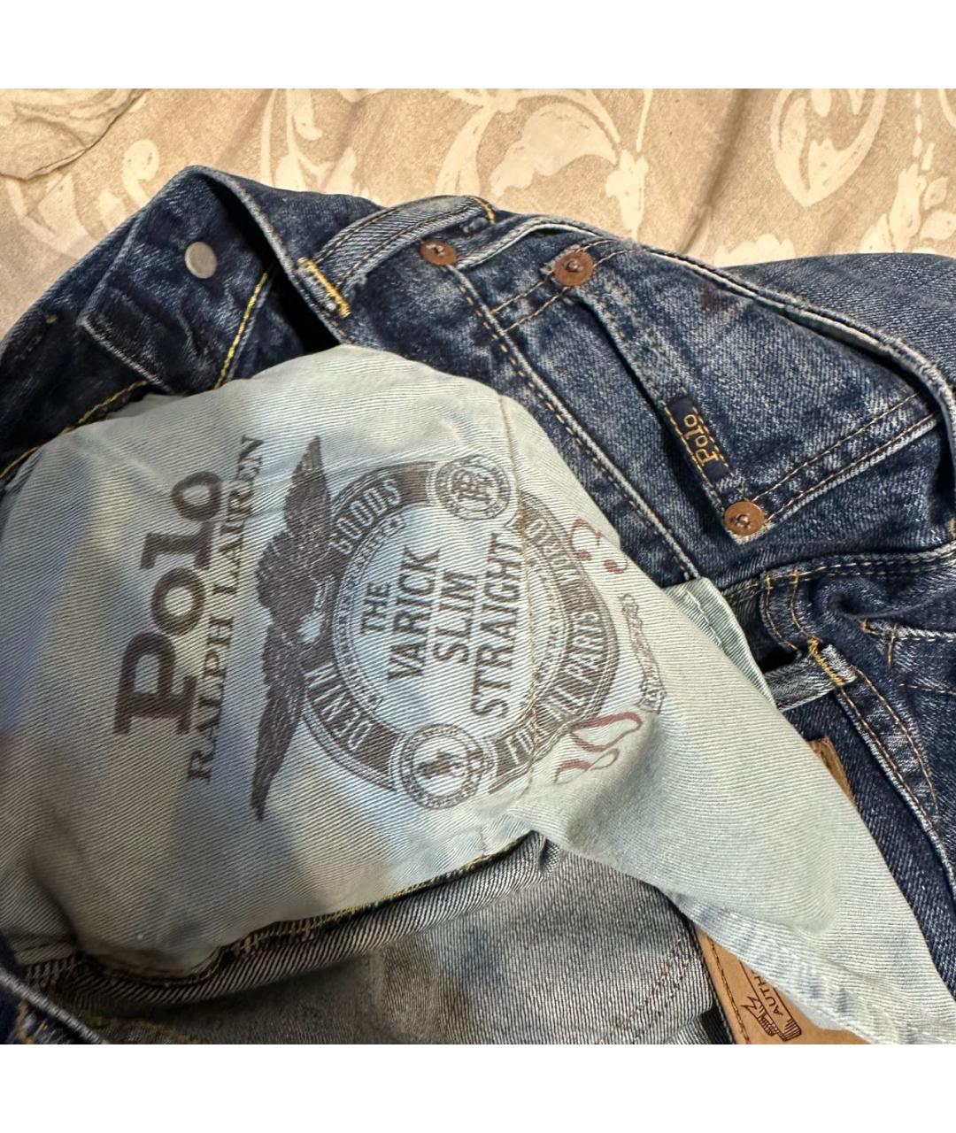 POLO RALPH LAUREN Темно-синие хлопко-эластановые джинсы скинни, фото 5