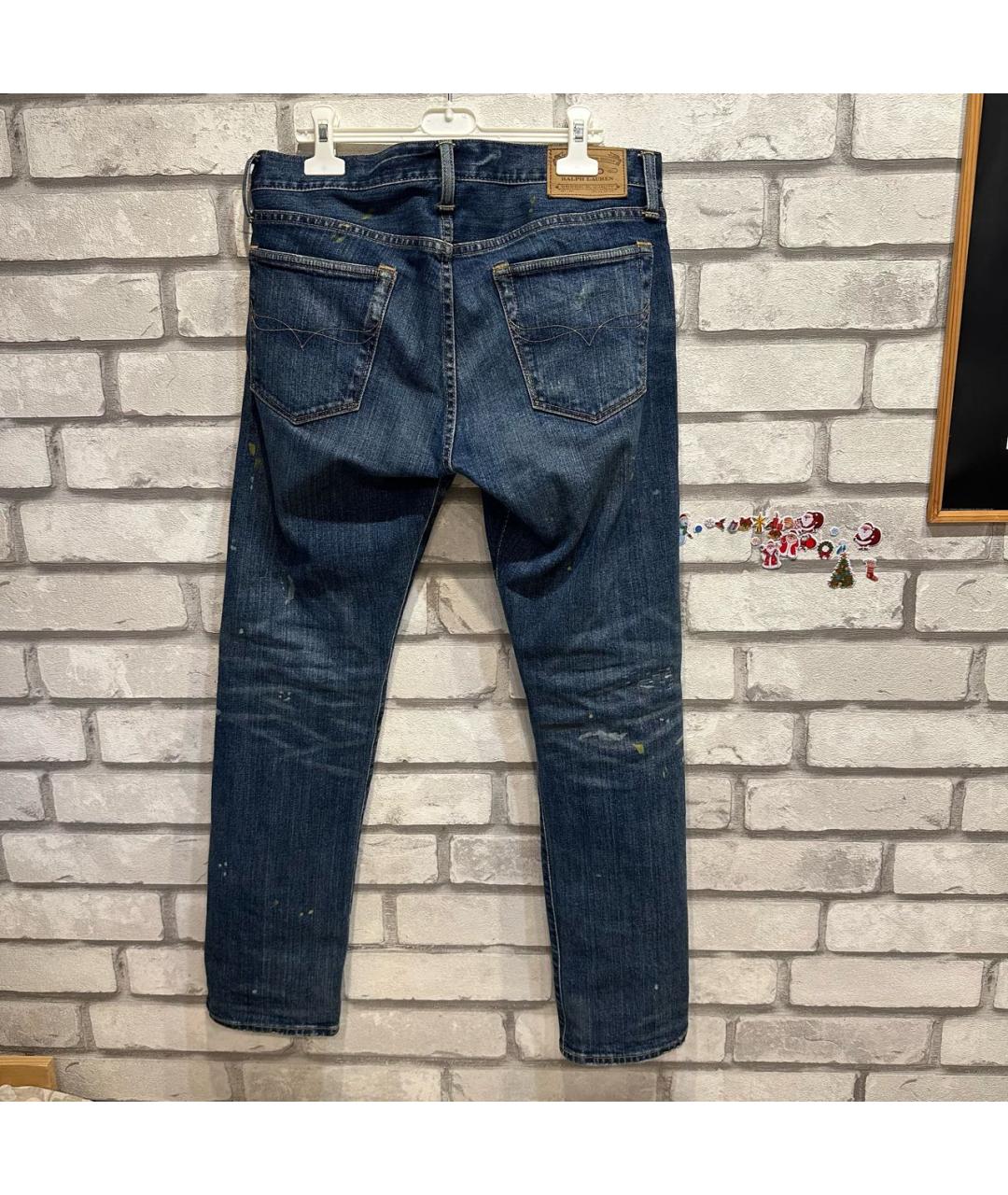 POLO RALPH LAUREN Темно-синие хлопко-эластановые джинсы скинни, фото 2
