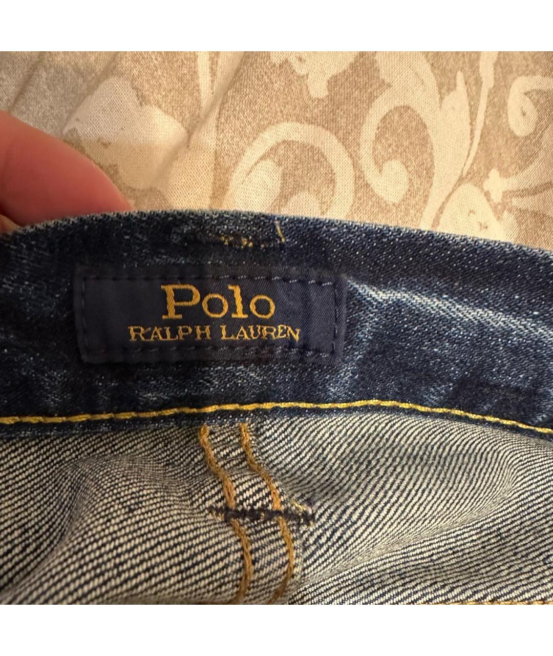 POLO RALPH LAUREN Темно-синие хлопко-эластановые джинсы скинни, фото 4
