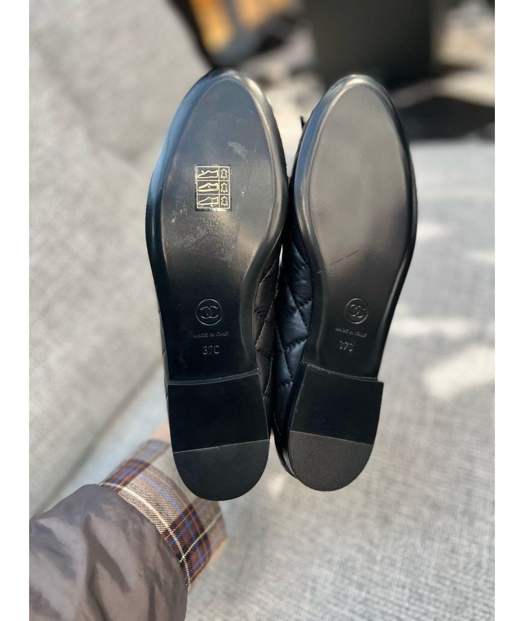 CHANEL Черные кожаные балетки, фото 8