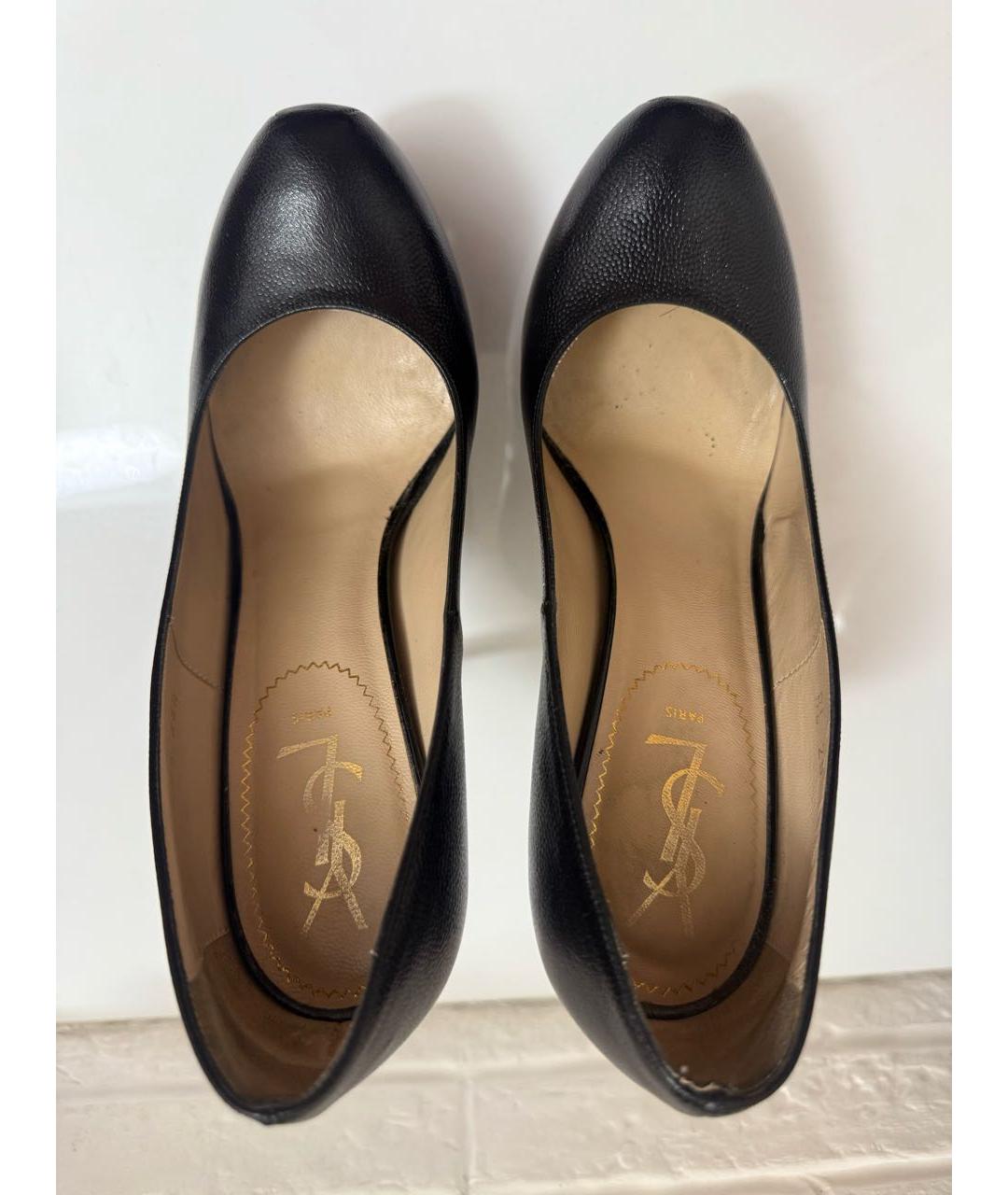 SAINT LAURENT Черные кожаные туфли, фото 3