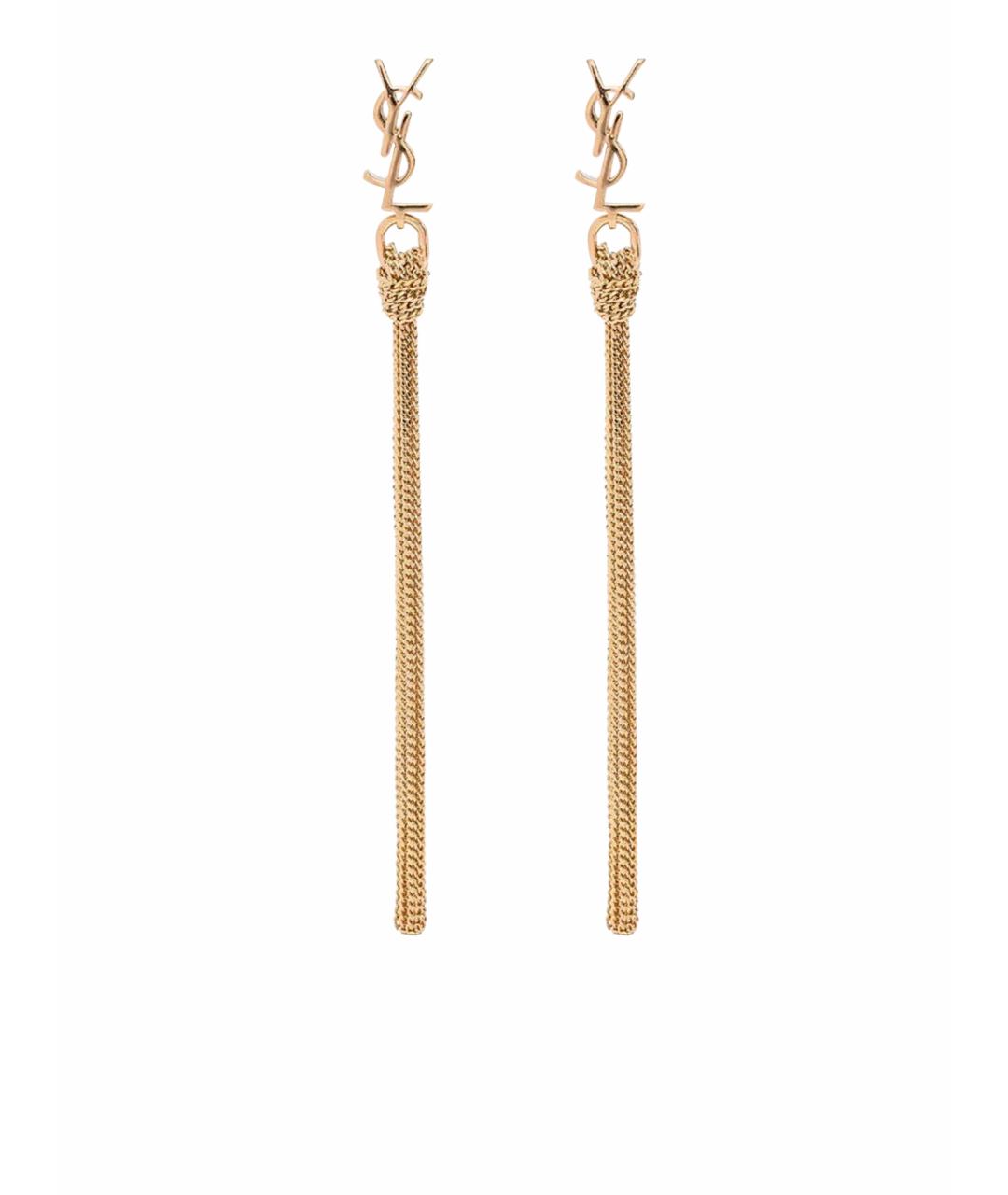 SAINT LAURENT Золотые латунные серьги, фото 1