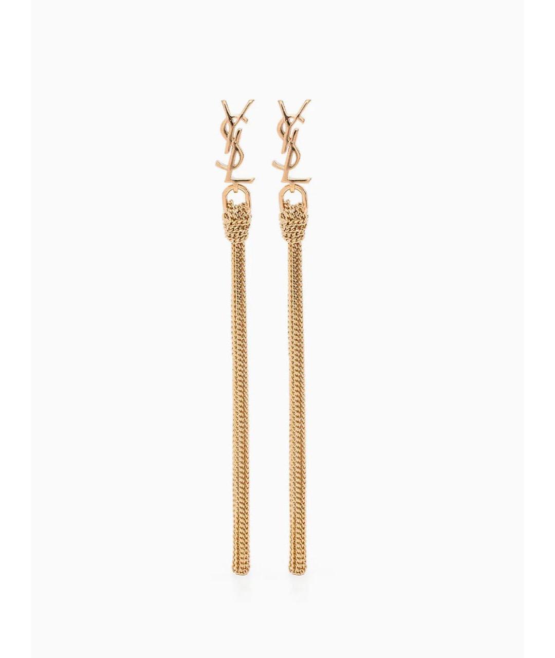 SAINT LAURENT Золотые латунные серьги, фото 8