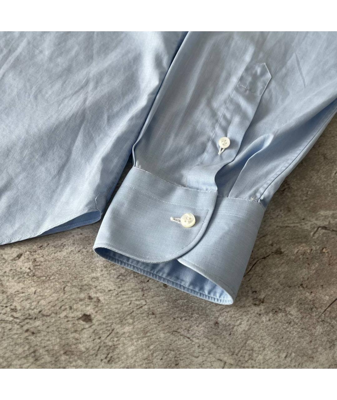 BRIONI Голубая хлопковая классическая рубашка, фото 4