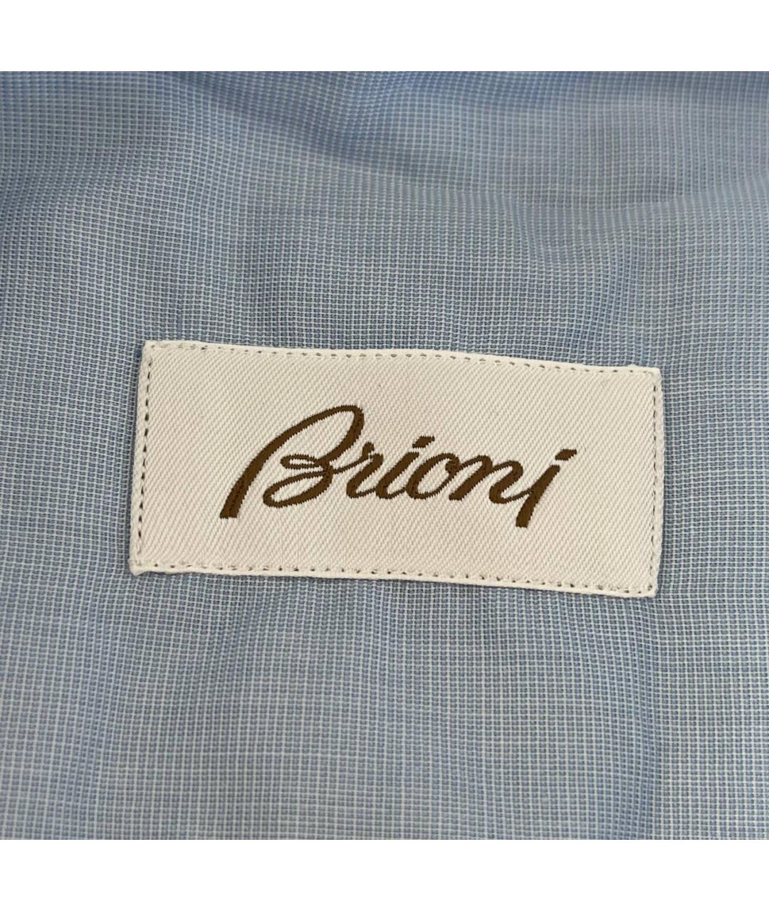 BRIONI Голубая хлопковая классическая рубашка, фото 7
