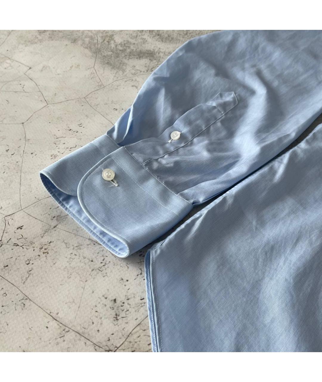 BRIONI Голубая хлопковая классическая рубашка, фото 3