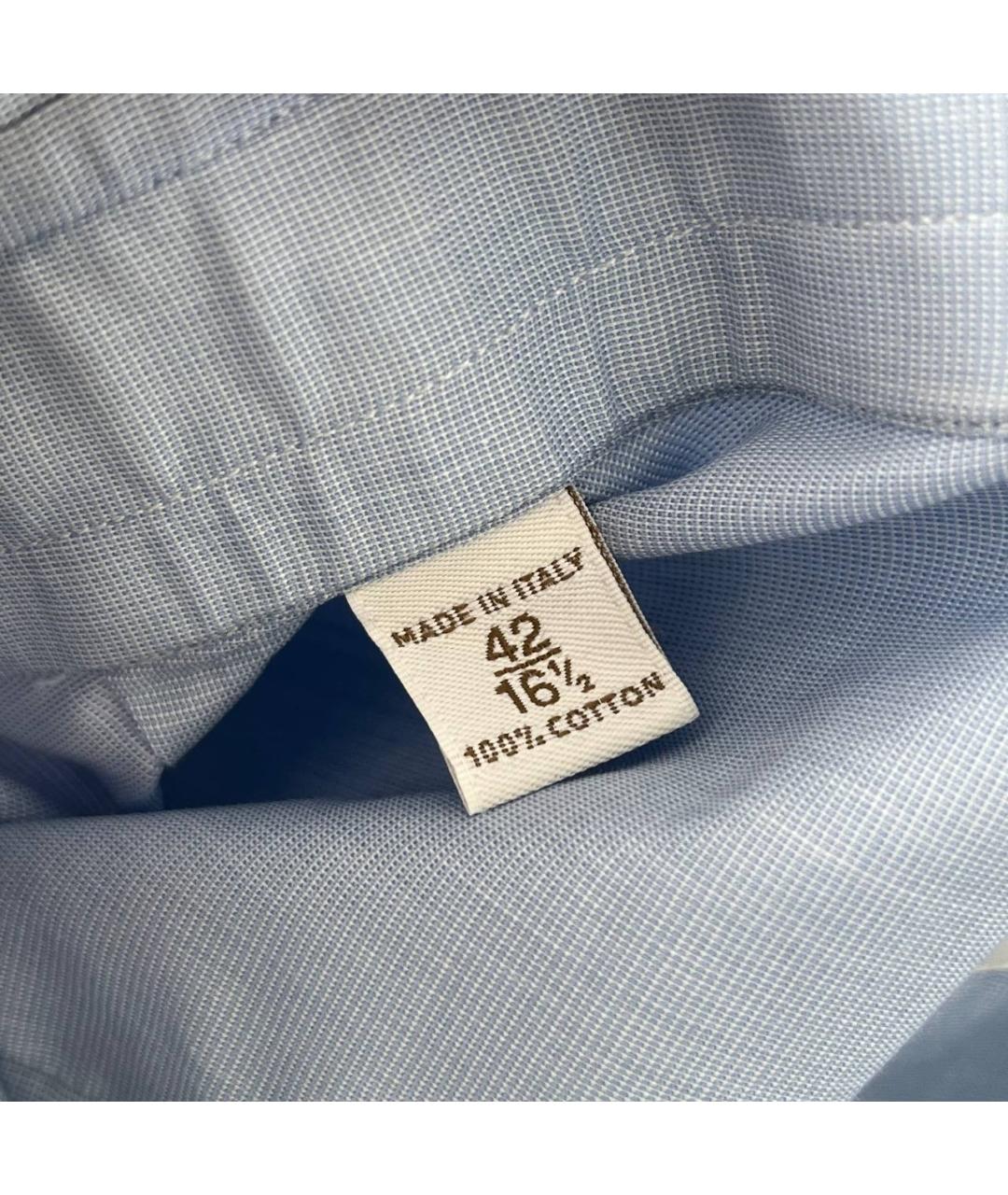 BRIONI Голубая хлопковая классическая рубашка, фото 8