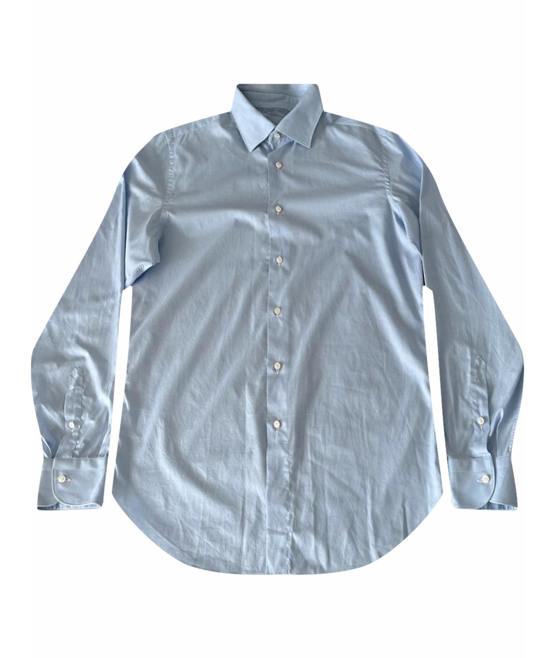 BRIONI Голубая хлопковая классическая рубашка, фото 1