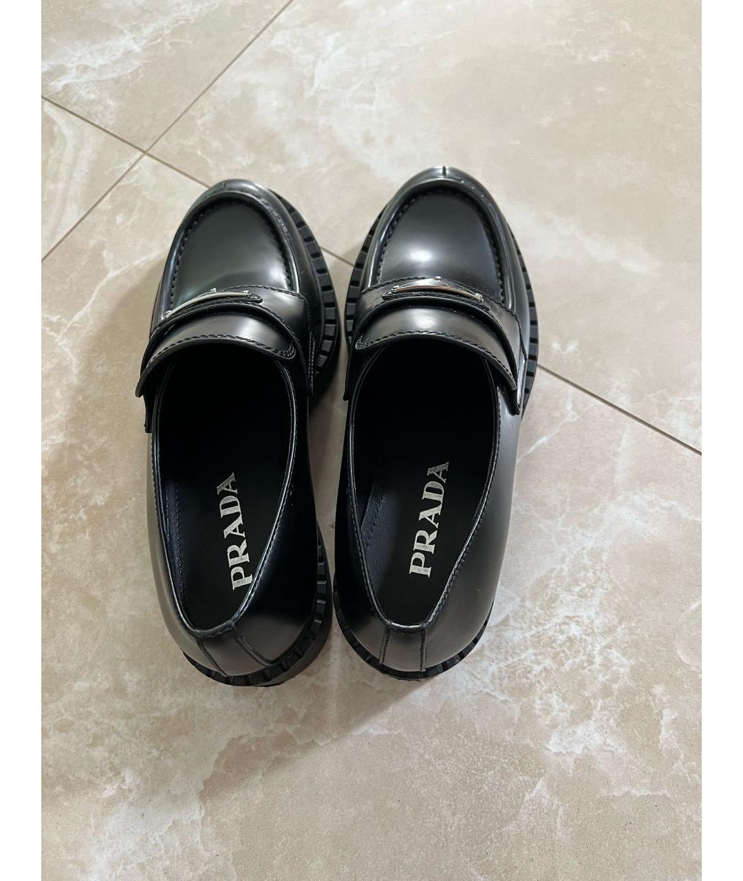 PRADA Черные кожаные лоферы, фото 4