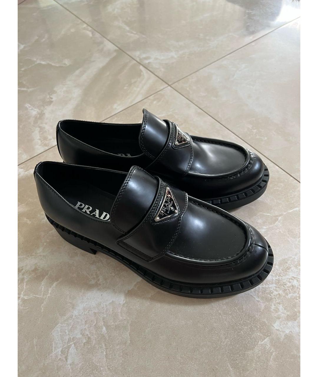 PRADA Черные кожаные лоферы, фото 7