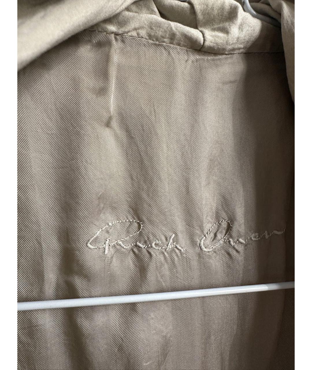 RICK OWENS Бежевая кожаная куртка, фото 3
