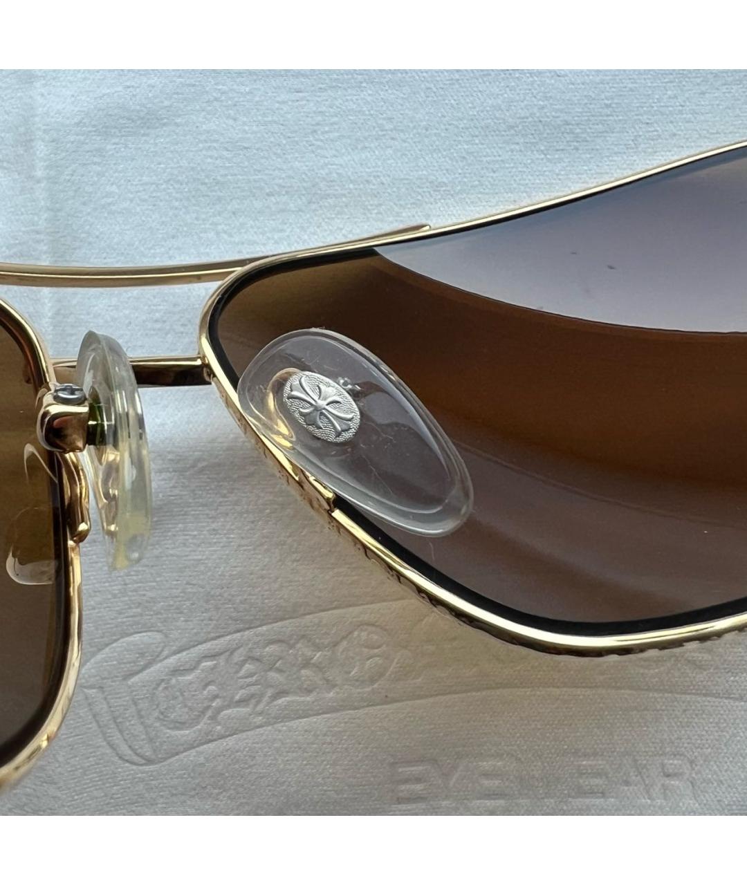 CHROME HEARTS Бежевые деревянные солнцезащитные очки, фото 6