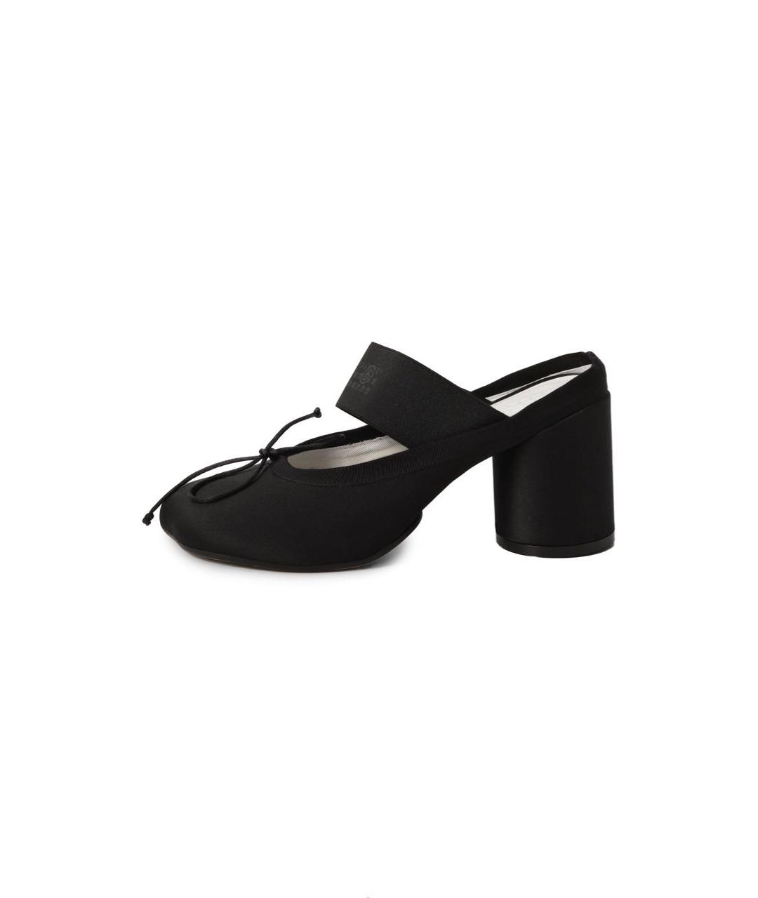MM6 MAISON MARGIELA Черные текстильные мюли, фото 5