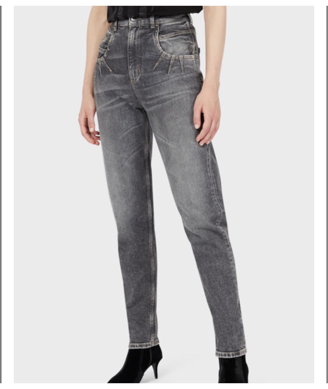 EMPORIO ARMANI Серые хлопковые прямые джинсы, фото 8