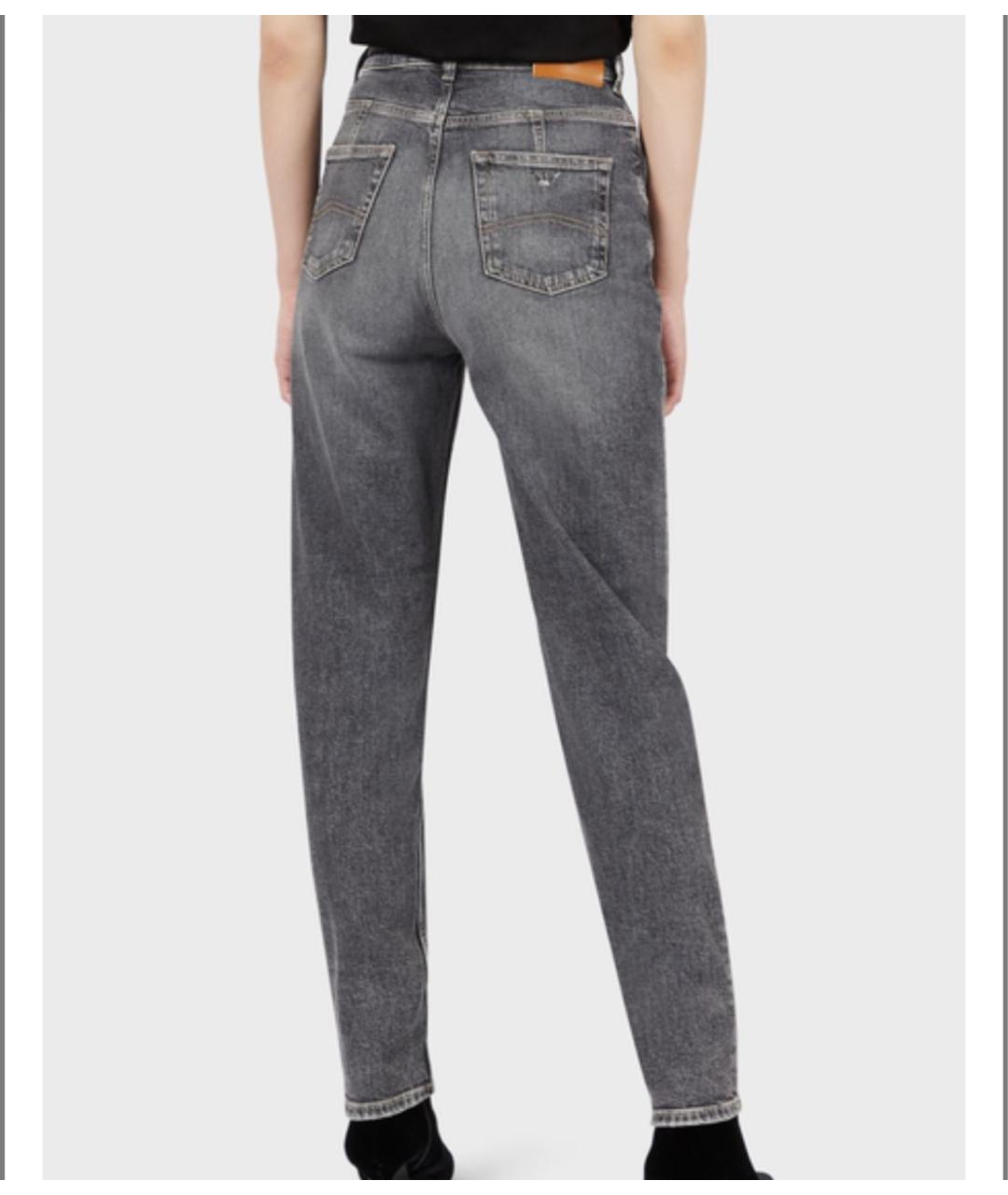 EMPORIO ARMANI Серые хлопковые прямые джинсы, фото 7