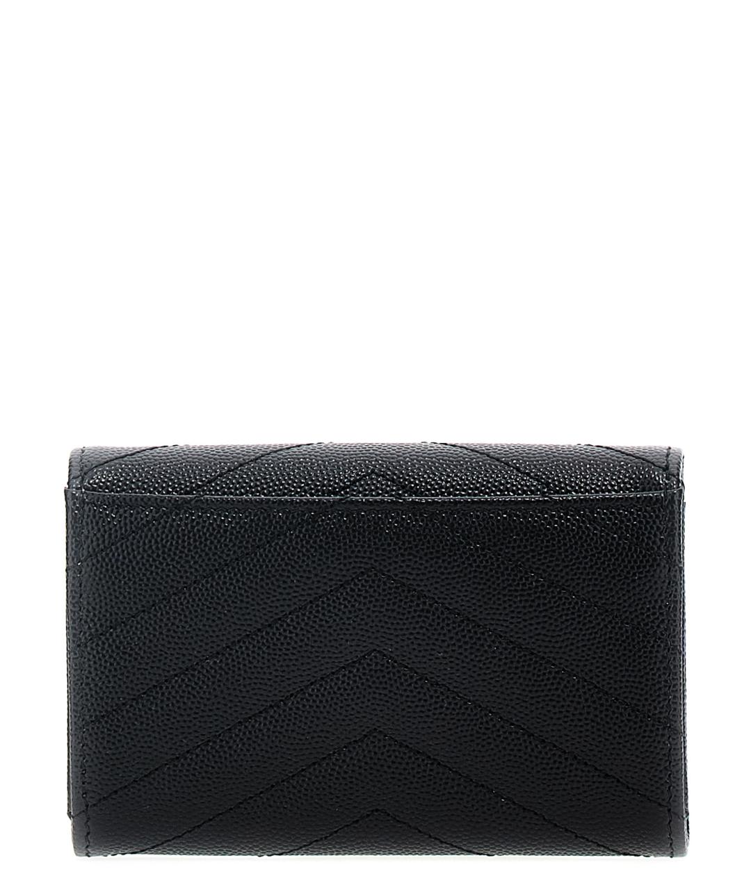 SAINT LAURENT Черный кожаный кошелек, фото 1