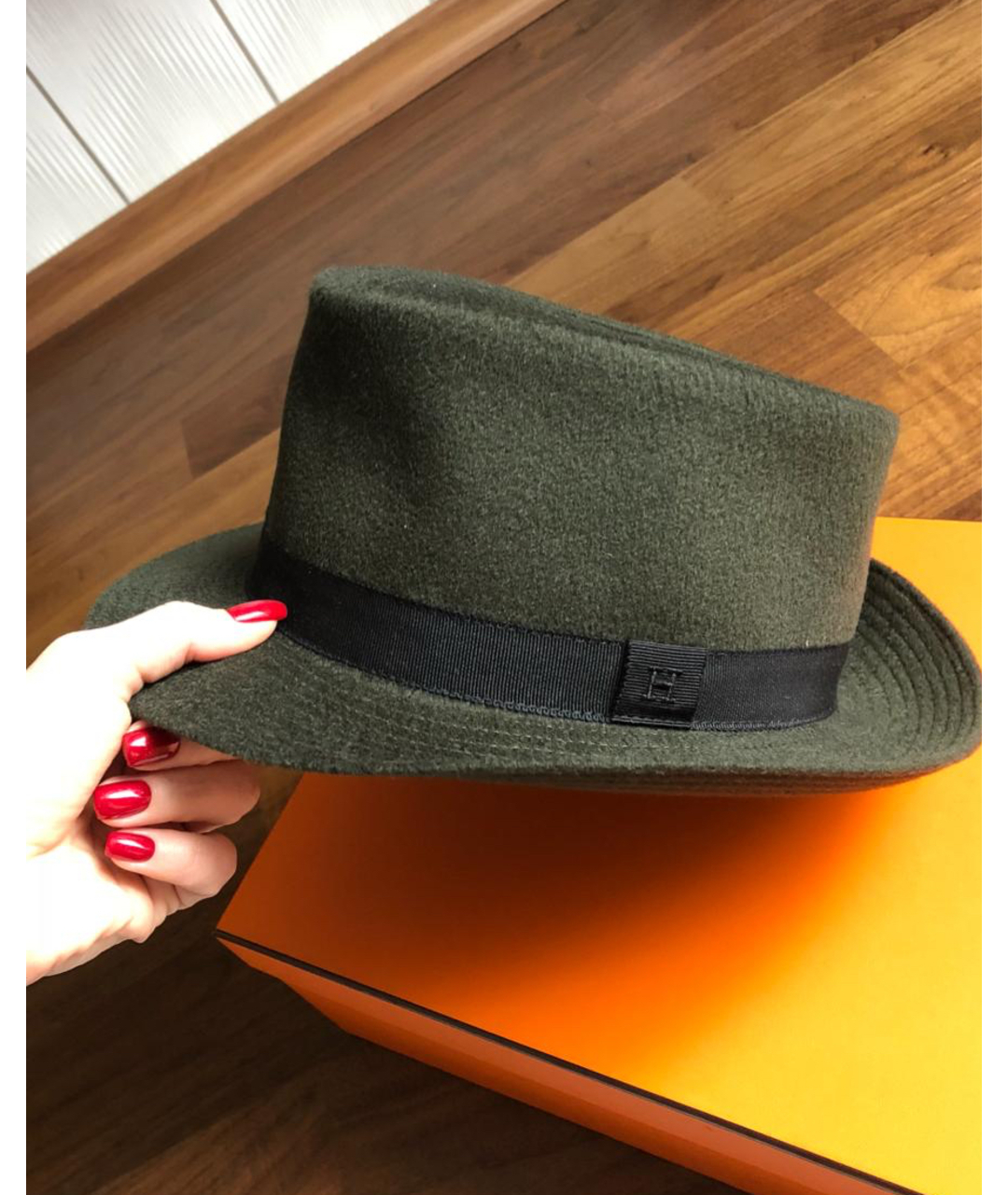 HERMES PRE-OWNED Зеленая кашемировая шляпа, фото 3