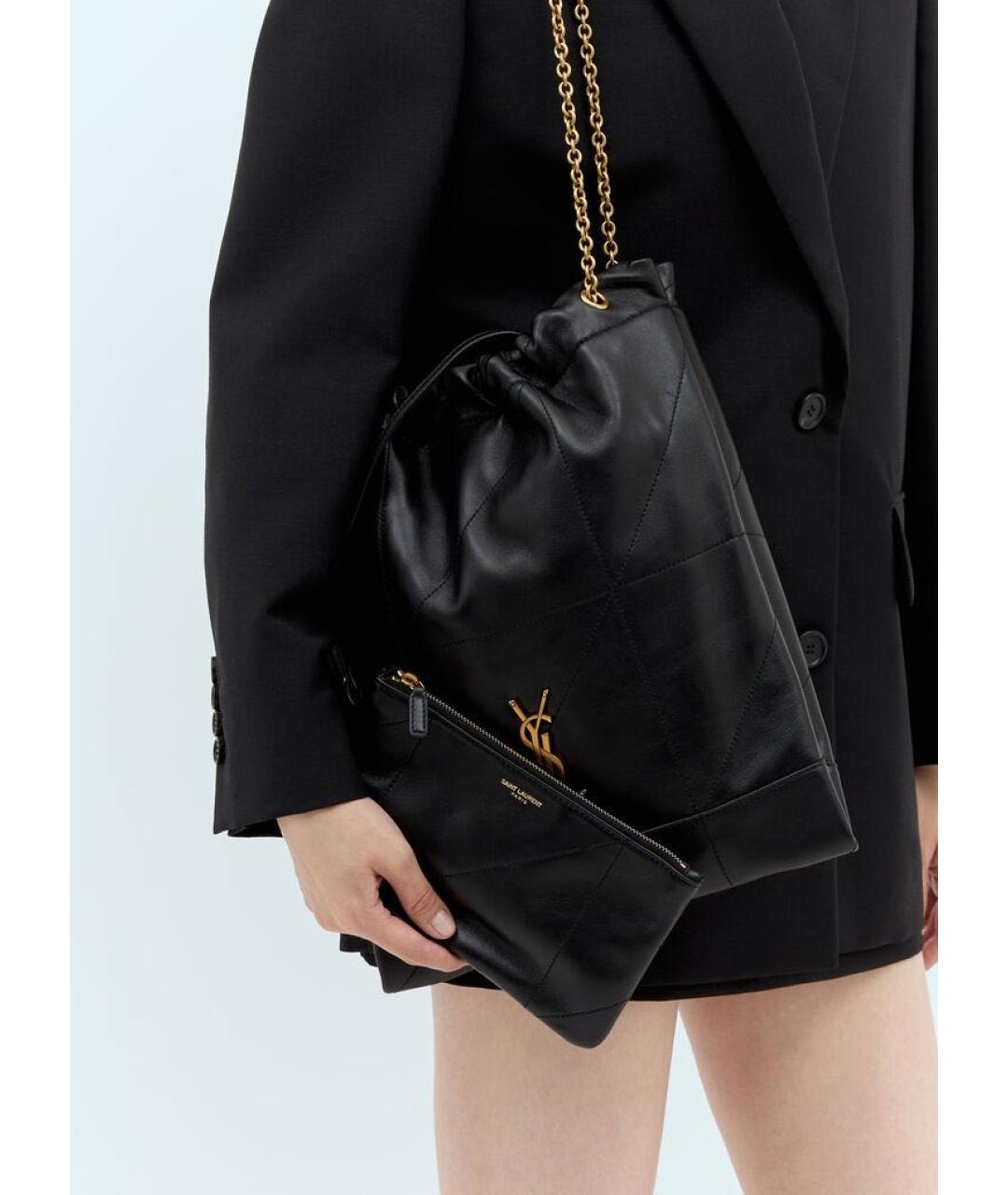 SAINT LAURENT Черная кожаная сумка через плечо, фото 4
