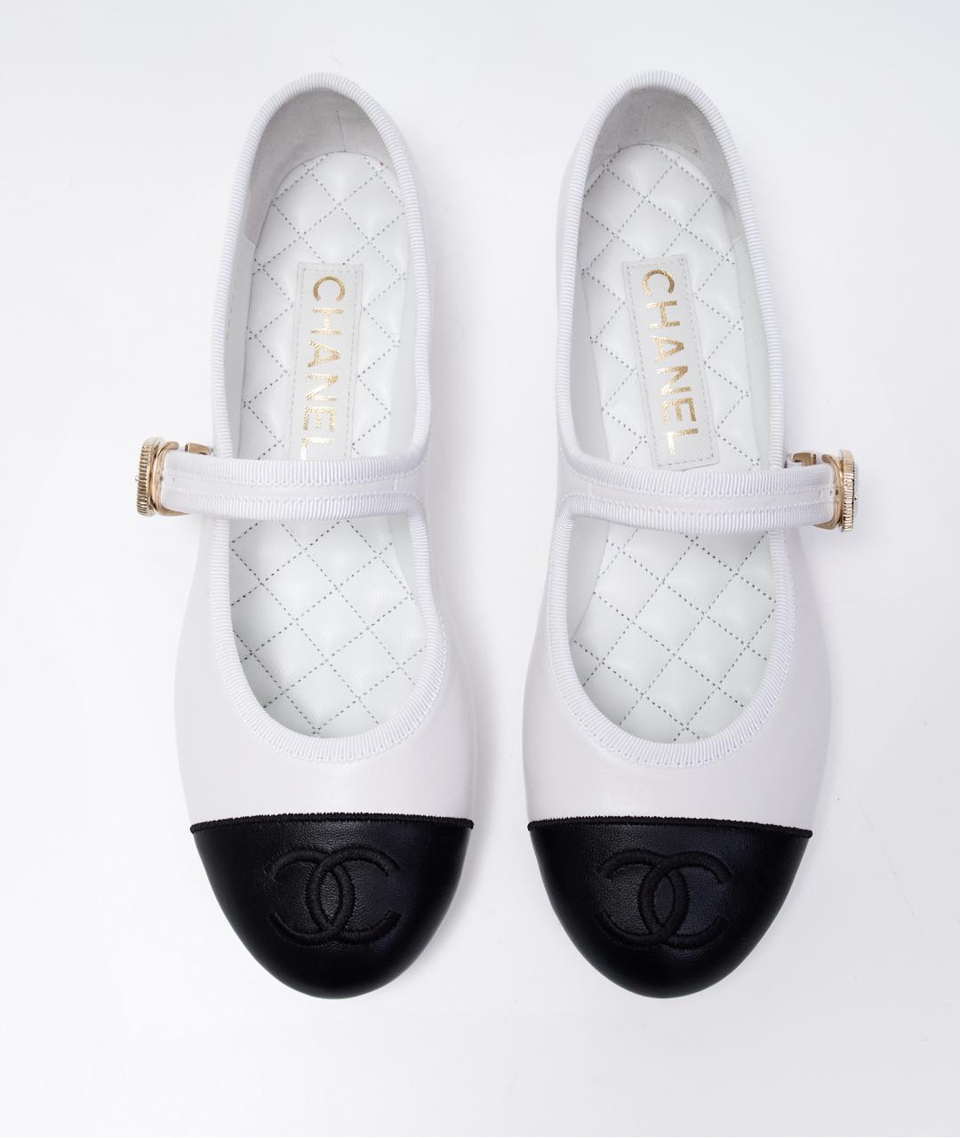 CHANEL Белые кожаные балетки, фото 4