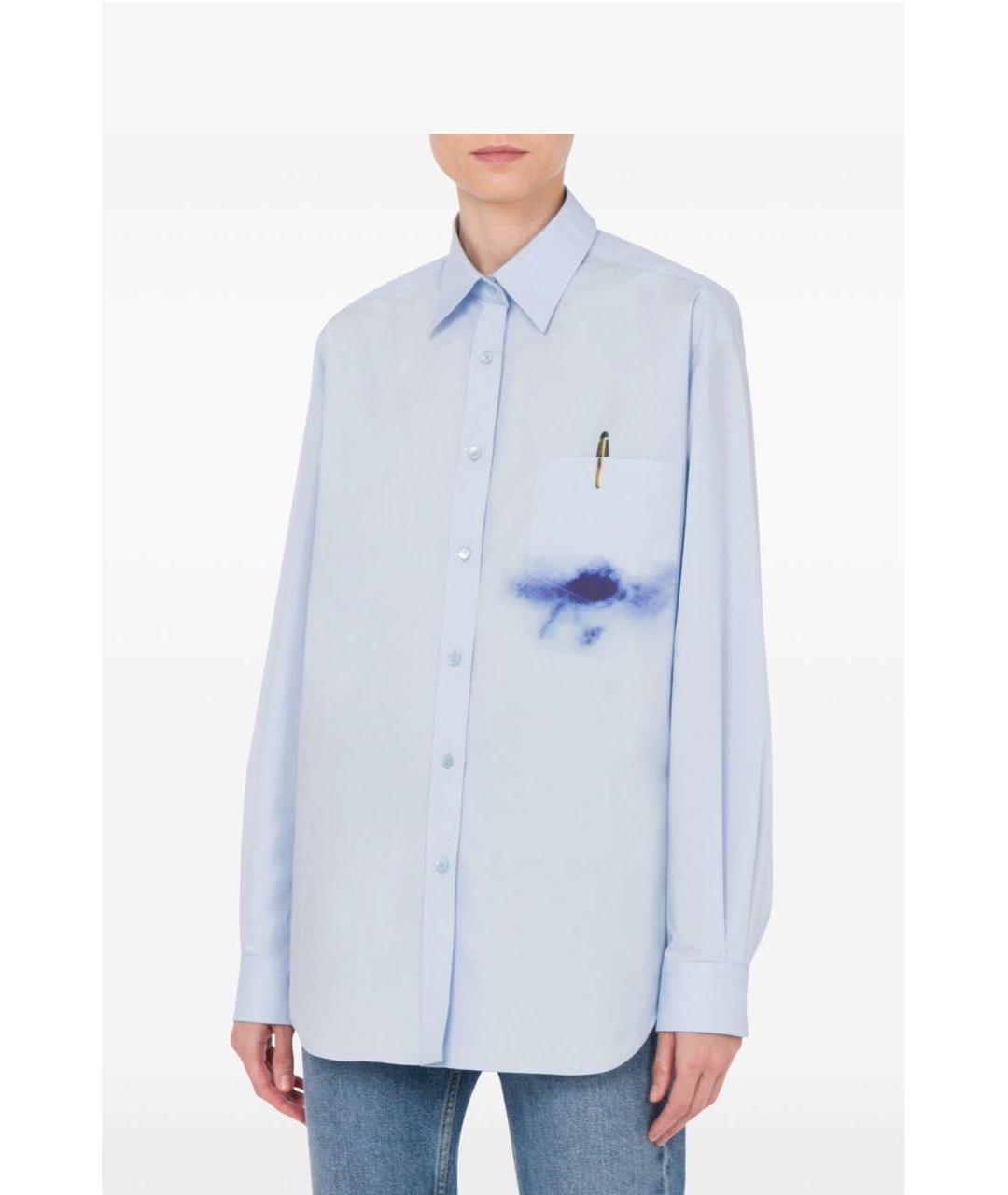 BOUTIQUE MOSCHINO Голубая хлопковая рубашка, фото 3