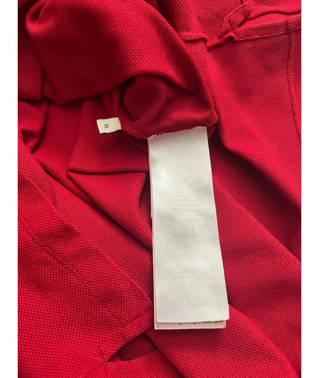GUCCI Красное хлопковое поло с коротким рукавом, фото 8