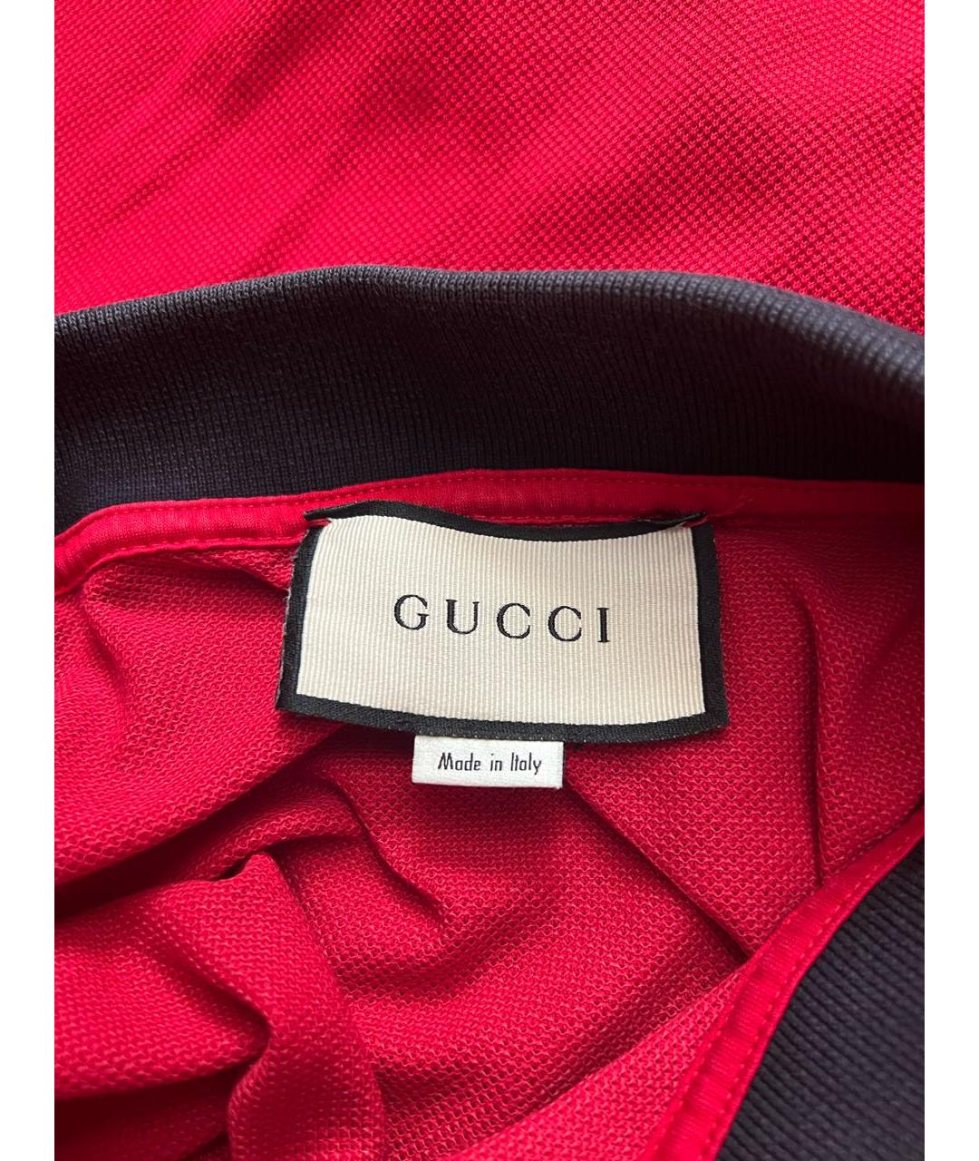 GUCCI Красное хлопковое поло с коротким рукавом, фото 7
