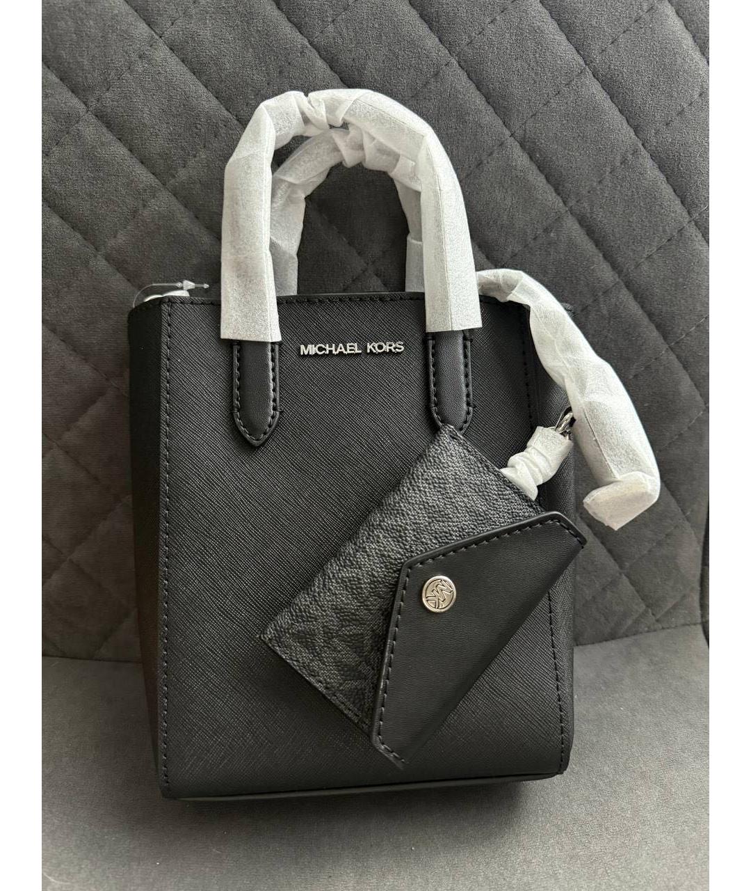 MICHAEL KORS Черная кожаная сумка через плечо, фото 4