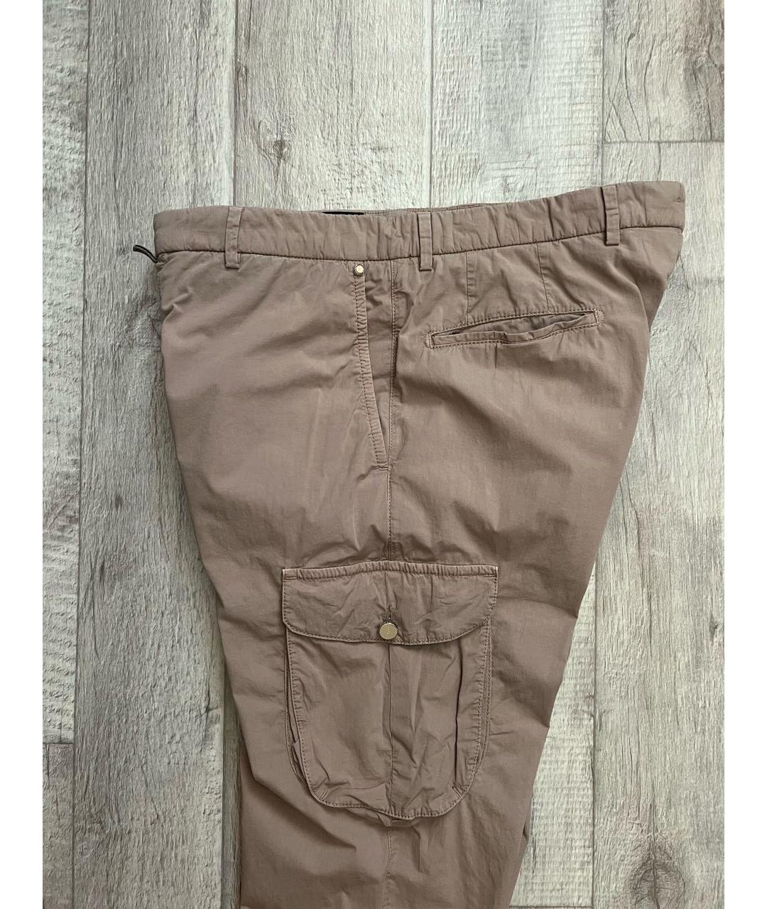 KITON Бежевые хлопко-эластановые повседневные брюки, фото 4