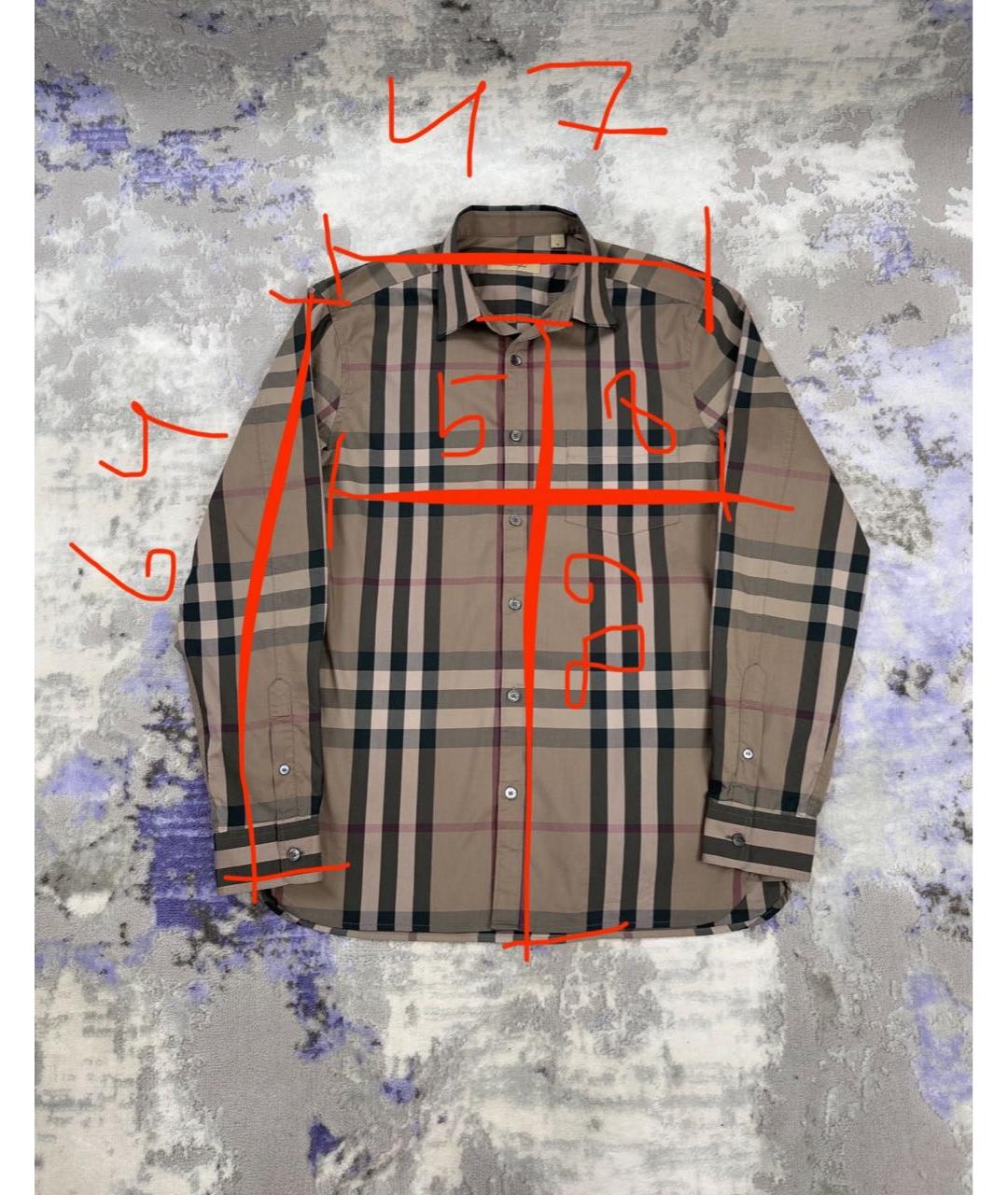 BURBERRY Мульти хлопковая кэжуал рубашка, фото 8