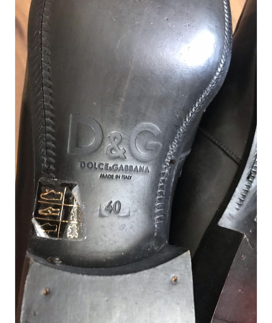 DOLCE&GABBANA Черные кожаные лоферы, фото 7