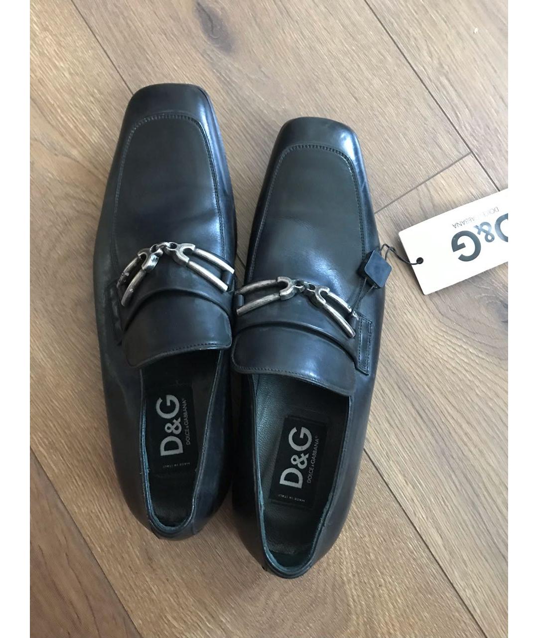 DOLCE&GABBANA Черные кожаные лоферы, фото 5
