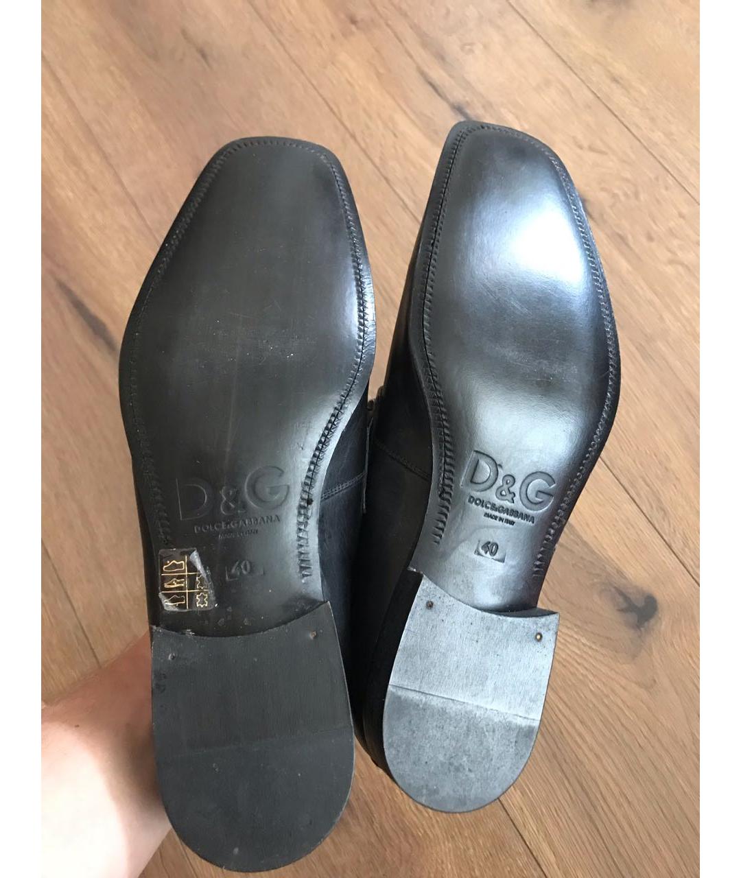 DOLCE&GABBANA Черные кожаные лоферы, фото 6